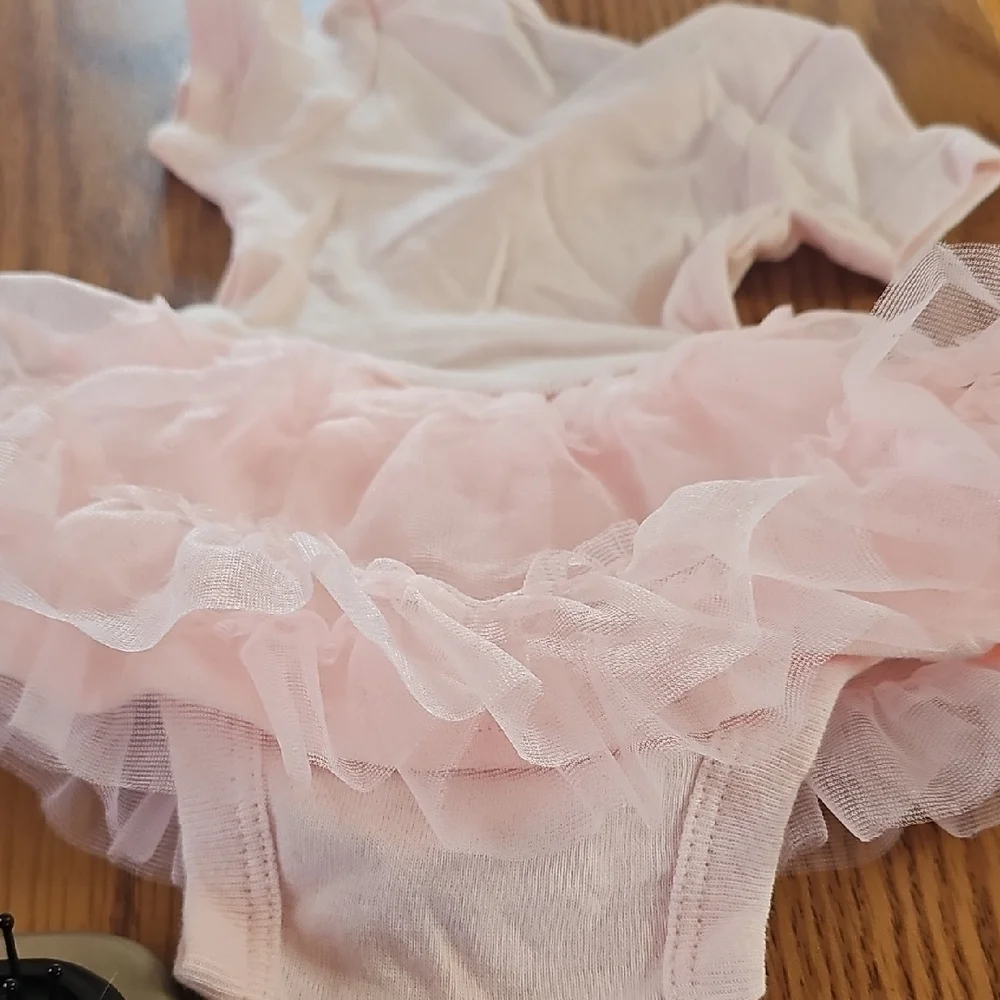 Carter's Newborn Pink Diaper Cover Tutu Skirt with Gold Love Design New